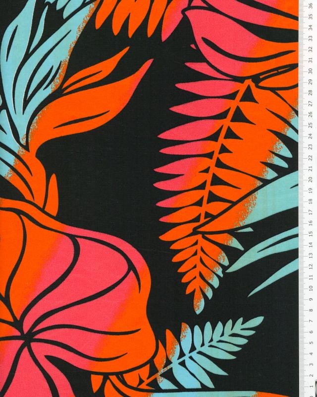 Polynesian fabric HERE Red - Tissushop